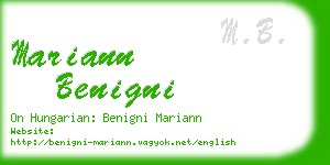 mariann benigni business card